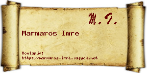 Marmaros Imre névjegykártya