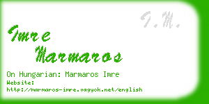 imre marmaros business card